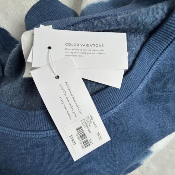 LIVI Womens Crew-Neck Sweatshirt 30/32 Blue Skyride Colorblock Pullover New - Picture 4 of 9